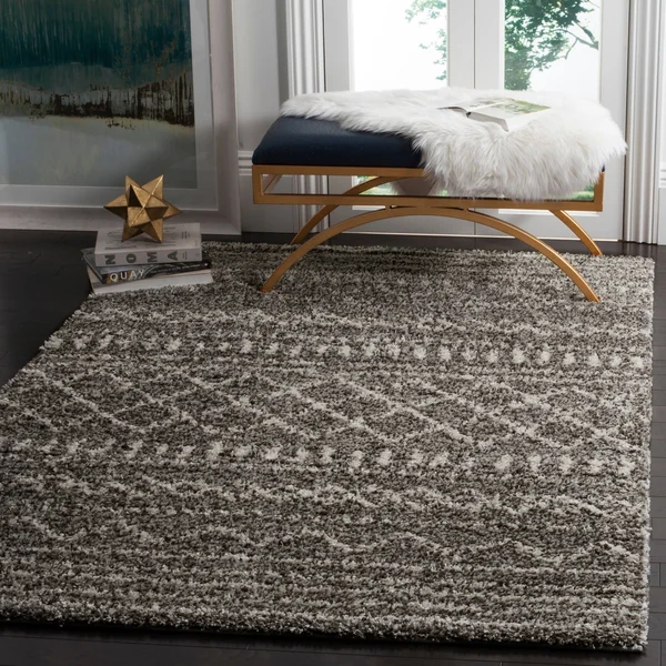 Safavieh Arizona Shag Lotta Rug - 2&3x22 x 10& Runner - Brown/Ivory