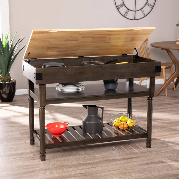 Copper Grove Woodson Transitional Gray Storage Kitchen Island 30143582