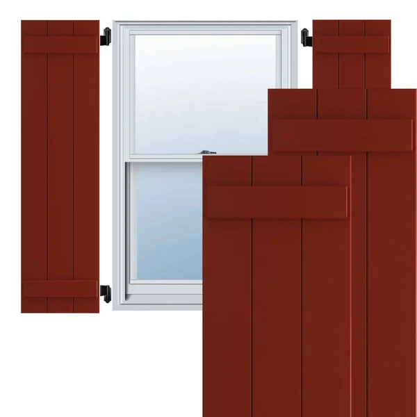Ekena Millwork CWB12X044CRC 12x22W x 44x22H Exterior Three Board (2 Batten) Composite Board-n-Batten Shutters (Per Pair) - Cottag