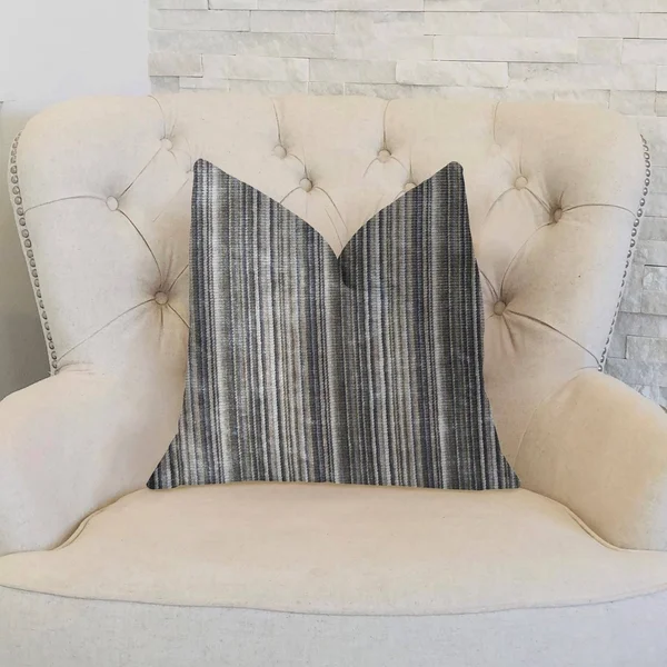 Plutus New Hampton Ivory and Blue Luxury Throw Pillow 20x22L x36x22W