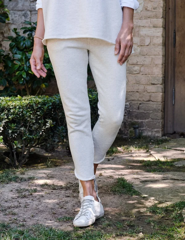 Frank & Eileen TeeLab Tulip Ankle Sweatpant White S