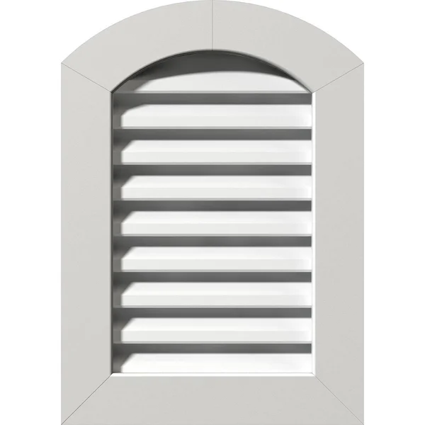 Ekena Millwork GVPAR20X3001FUN 20x22W x 30x22H Arch Top Gable Vent (25x22W x 35x22H Frame Size): Functional - PVC Gable Vent w/ 1