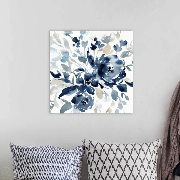 Indigo Garden I, Canvas Wall Art, 20x20, Great Big Canvas