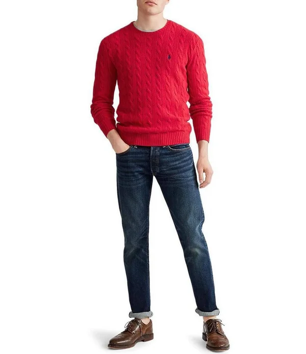 Polo Ralph Lauren Men's Cable Wool-Cashmere Sweater - New Forest