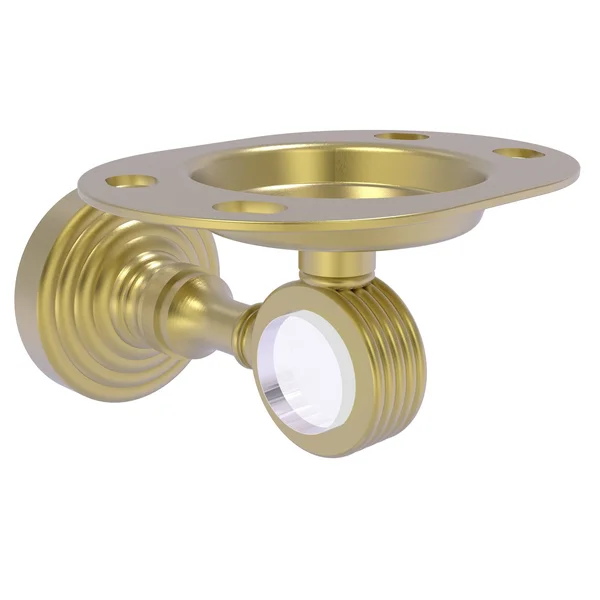 Allied Brass Pacific Grove Collection Tumbler and Toothbrush Holder with Groovy Accents - Unlacquered Brass
