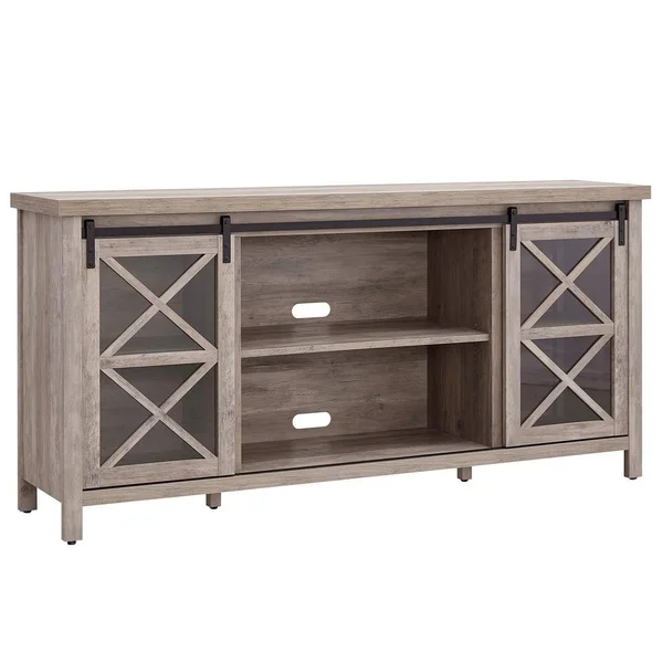 Henn & Hart TV0949 68 in. Clementine TV Stand Gray Oak