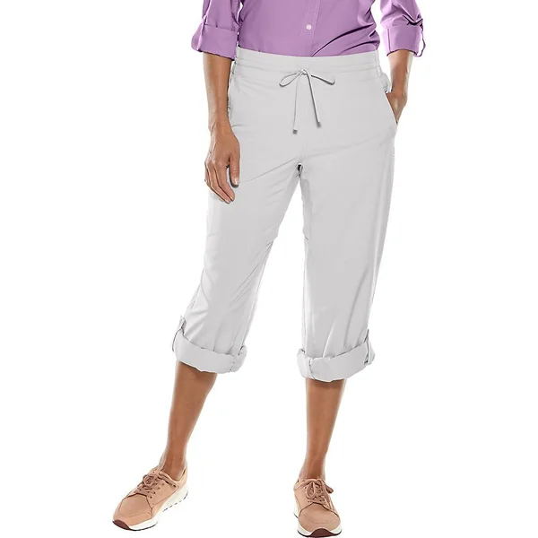 Coolibar Women's Canyon Roll Up Pants - Sun Protective Clothing For Women, Grey, Medium