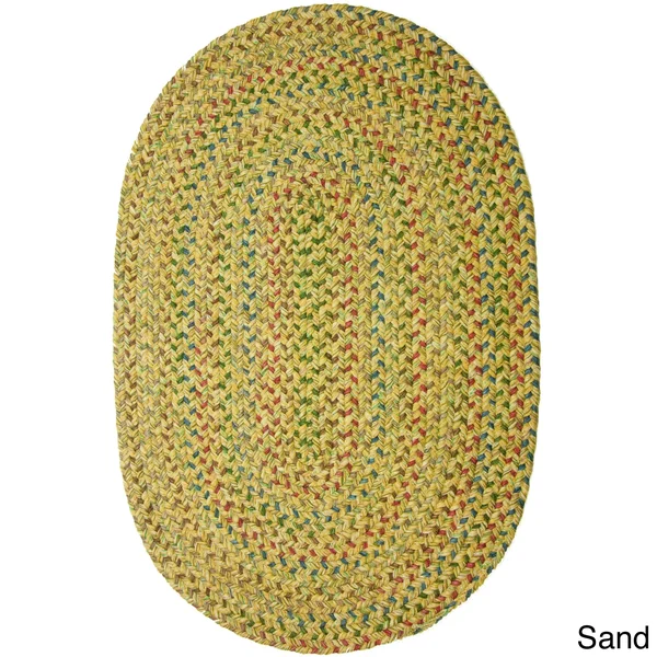 Rhody Rug Sophia Indoor/Outdoor Braided Rug - Sand 10& x 13& Oval