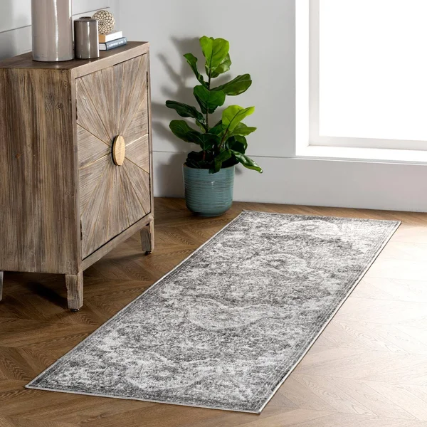 nuLOOM Maryanne Medallion Gray 8 ft. x 10 ft. Area Rug