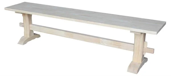 International Concepts 72 in. Unfinished Trestle Bench