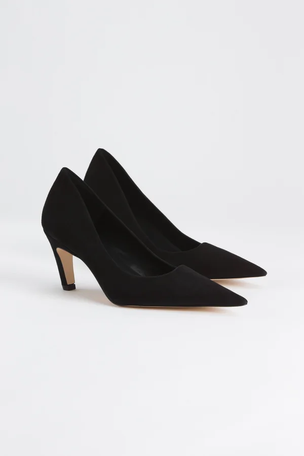 Good American Women's Icon Pump 75 in Suede Black - Extended Width/Extra Wide Size 7.5