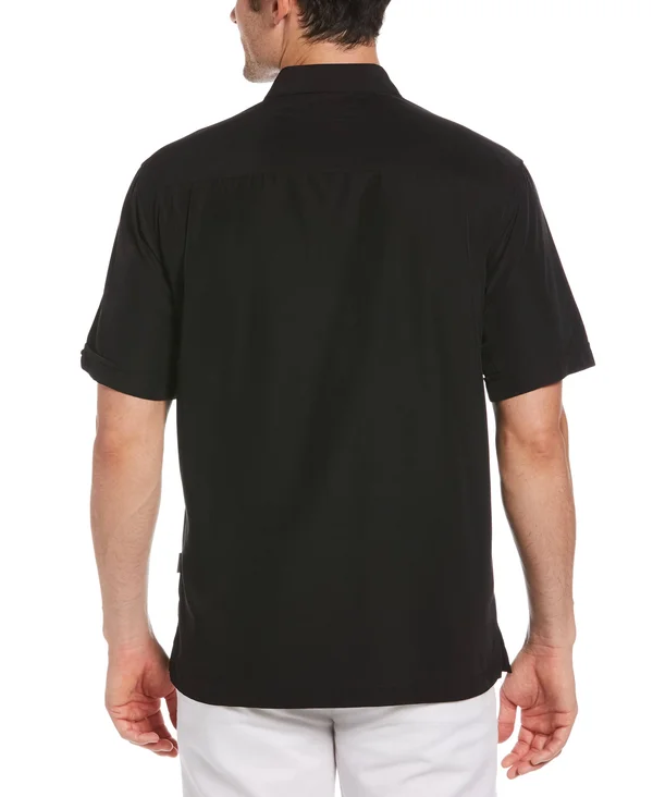 Cubavera Men's Big & Tall Stripe Shirt - Jet Black