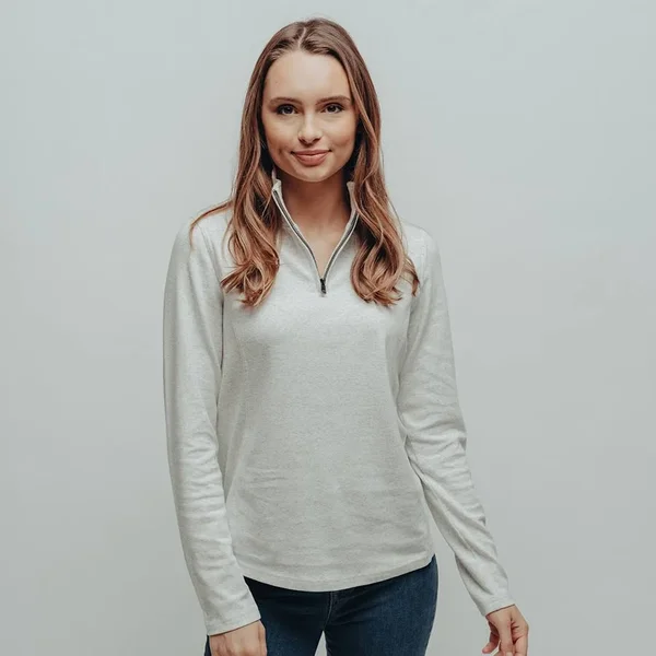 Women's Puremeso Quarter Zip Pullover Stone, Xs