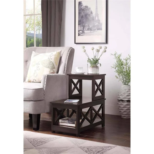 Convenience Concepts Oxford 2 Step Chairside End Table - Espresso