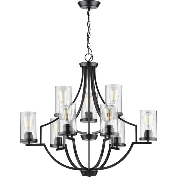 Progress Lighting Lassiter 9-Light Black Traditional Chandelier - P400198-031