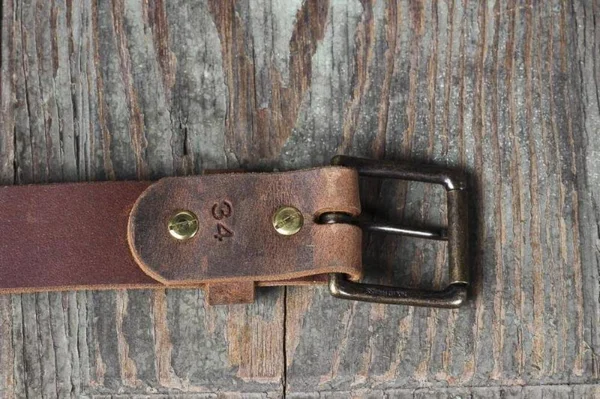 Full Grain Genuine Buffalo 1 1/2x22 Distressed Leather Casual Belt Brown Handmade 50 - Brown