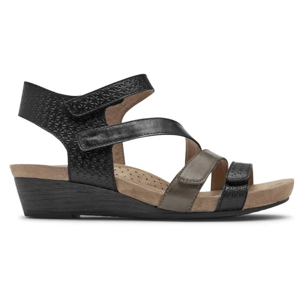 Cobb Hill Hollywood Women's 4-Strap Comfort Sandal Black Multi - 8.5 Wide