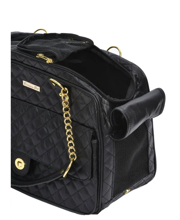 Parisian Pet London Quilted Dog Carrier - Black
