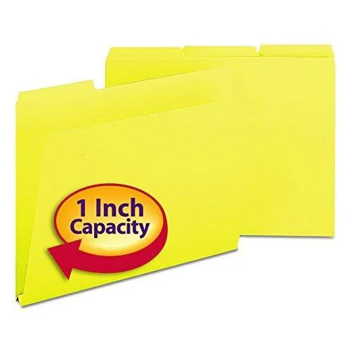 Smead Pressboard File Folder - 1/3-Cut Tab, 2.5cm Expansion, Letter size, Dark Blue, 25 per Box (21541)