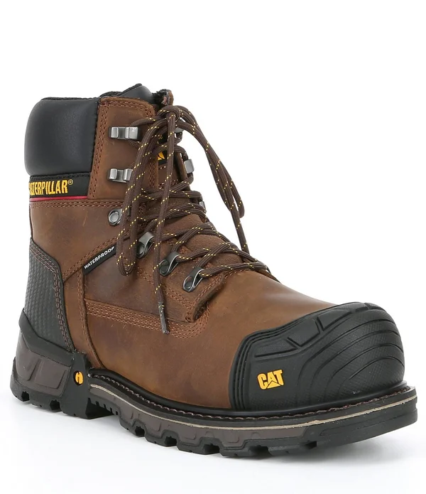 Caterpillar Men's 6 in. Excavator XL Waterproof Composite Toe Work Boots - Brown - 11