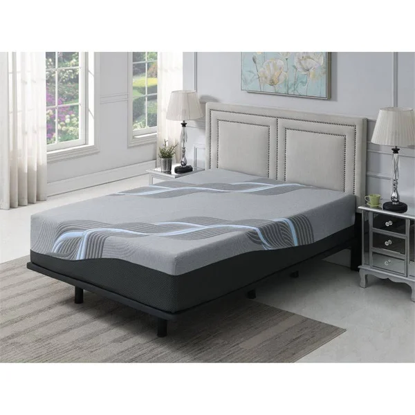 Wallace & Bay Cielo 14 in. Cooling Gel Memory Foam Mattress - Size: Full, Gray