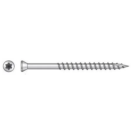 #7 x 1-5/8 inch Star Drive Trim Head 305 Stainless Screws 5M Box - White
