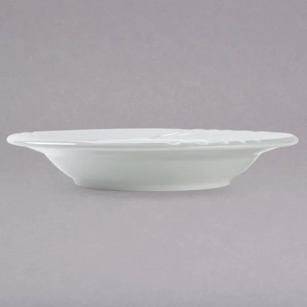 Tuxton YPD-084 Sonoma 9 oz. Bright White Embossed Rim China Soup Dish