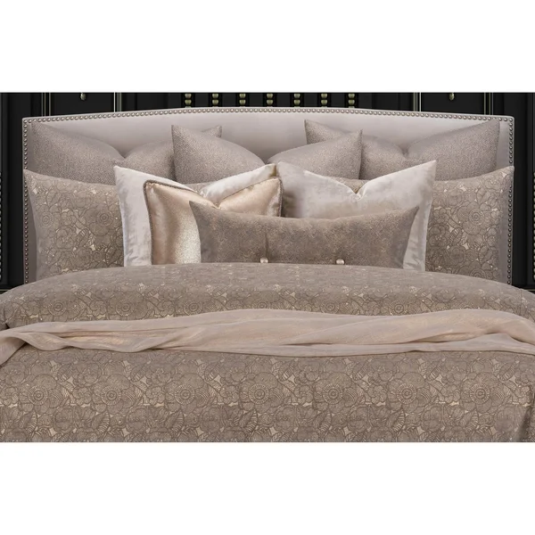F Scott Fitzgerald Garden Party Bronze Luxury Bedding Set - Size: Full, Brown