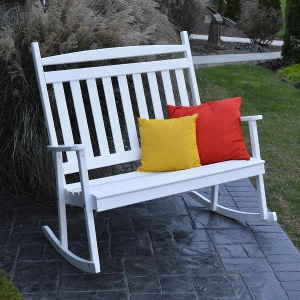 Yellow Pine Double Classic Porch ROCKER, Size: 3.5, Green