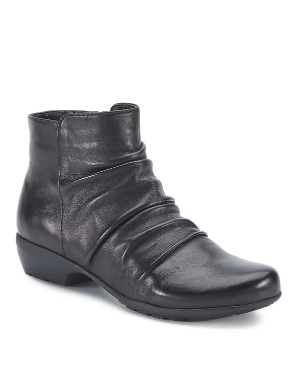 Walking Cradles Women's Esme Ankle Bootie, Size: 4.5, Black Leather