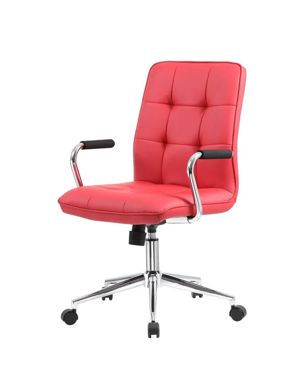 Boss B331-BK Modern Office Chair, chrome Arms, Black