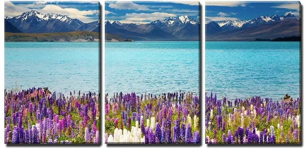 Wall26 - 3 Piece Canvas Wall Art - Lake Tekapo, South Island, New Zealand - Modern Home Decor Stretched and Framed Ready to Hang
