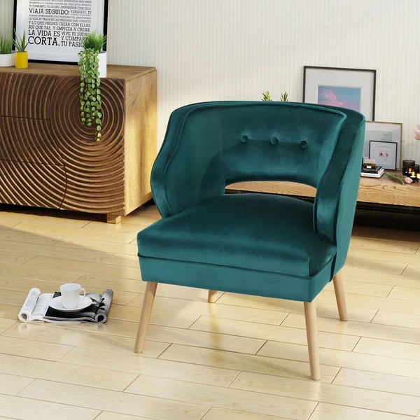 Christopher Knight Home Mariposa Mid Century Velvet Accent Chair by - Size: Grey, Gray