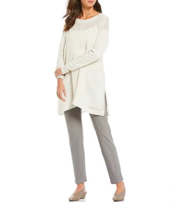 Eileen-Fisher Washable Stretch Crepe Slim Ankle Pants Olive, SM