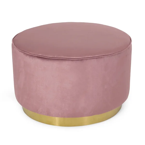 Croton Modern Glam Velvet Swivel Ottoman Emerald/Gunmetal - Christopher Knight Home
