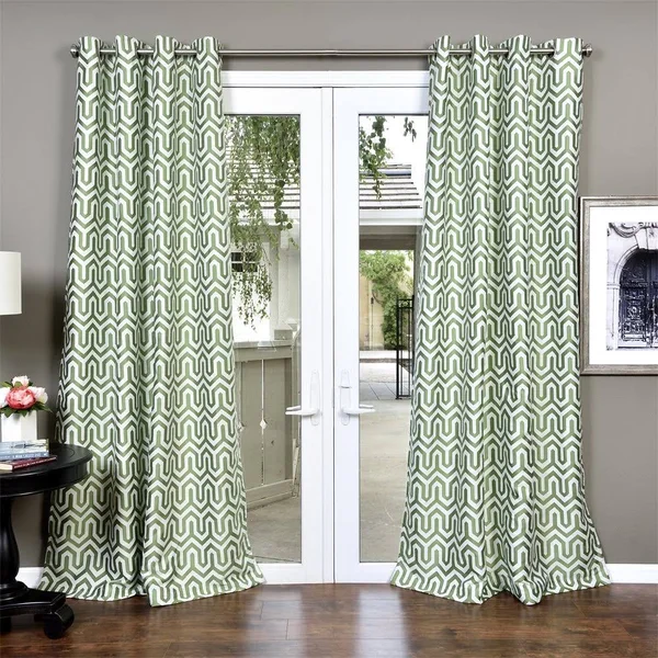 Lambrequin Kenya Heavy Jacquard Lined Curtain PANEL - Blue