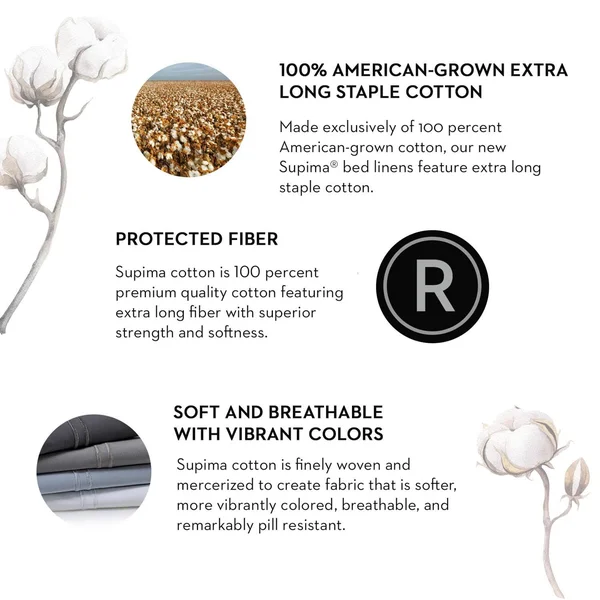 Malouf Supima Cotton - King Pillowcase, Flax