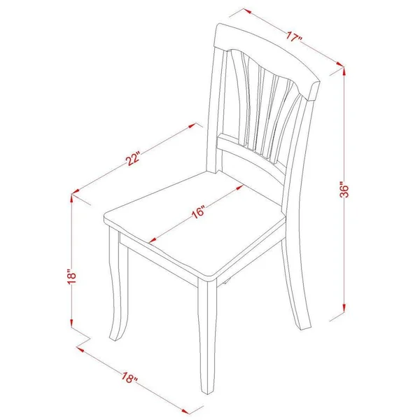 East West Furniture Avon Buttermilk and Cherry Finish Dining Chair Wood Seat (Set of 2)