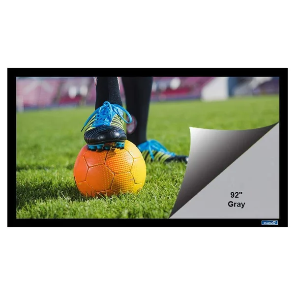 QualGear QG-PS-FF6-169-92-G 16:9 Fixed Frame Projector Screen, 92-inch High Contrast Gray 0.9 Gain