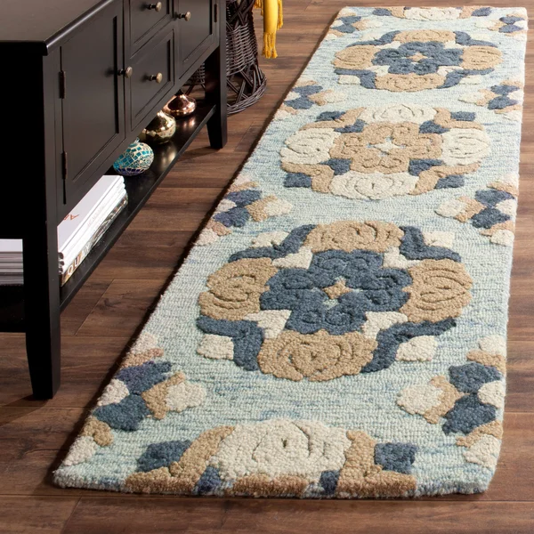 Safavieh 2&-3x22 x 8& Blossom BLM403B Blue Multi Rug