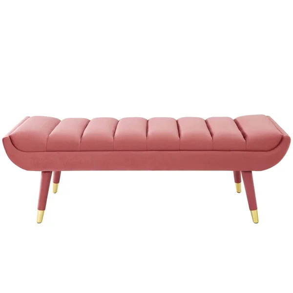 Modway Gray Guess Channel Tufted Performance Velvet Accent Bench
