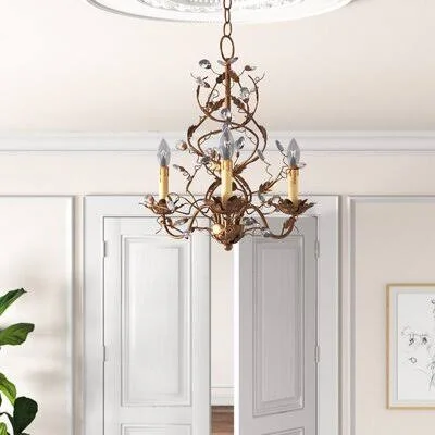 Cassell 3-Light Candle Style Classic, Traditional Chandelier Kelly Clarkson Home Finish: Etruscan Gold