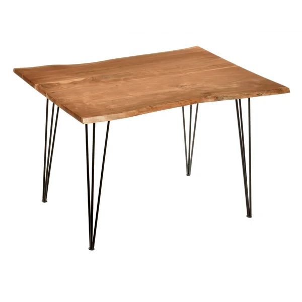 Mila Live Edge Dining Table (Natural, Black)