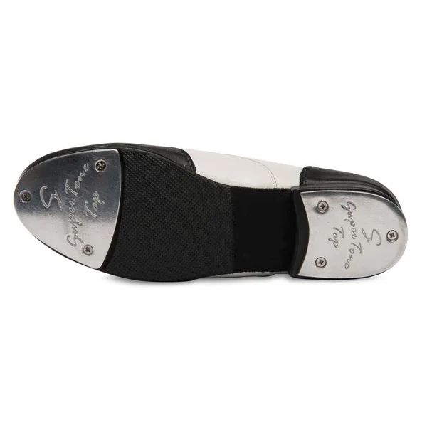 Danshuz Black/White Applause Leather Lace Up Tap Shoe