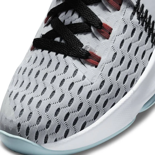 Nike Big Kids& Lebron Witness 5 Basketball Shoes in Grey/Pure Platinum Size 6.5