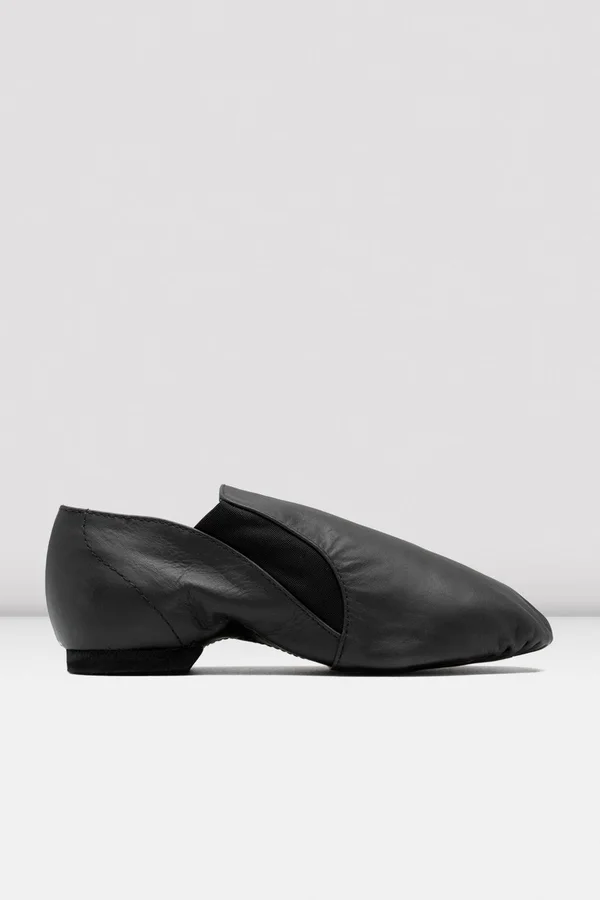 Bloch Elasta Bootie Slip on Jazz Shoes - Black