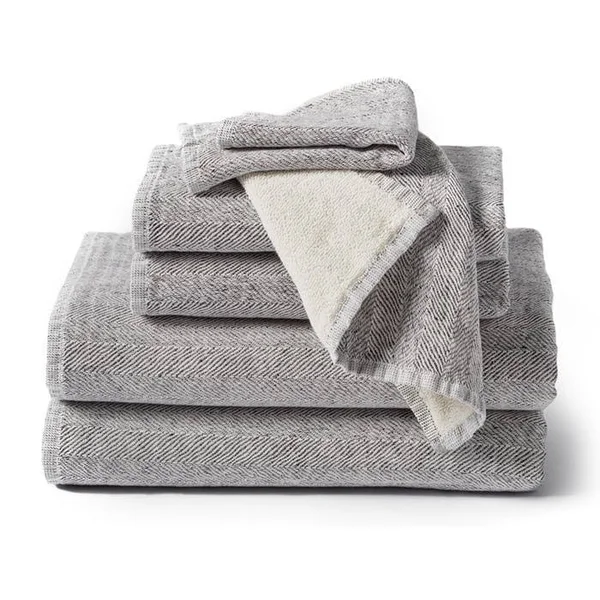 Coyuchi Catalina Organic 6 Piece Towel Set, Charcoal