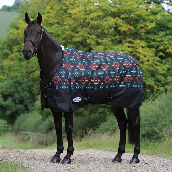 Weatherbeeta ComFiTec Essential Standard Neck Medium - Black Western Print