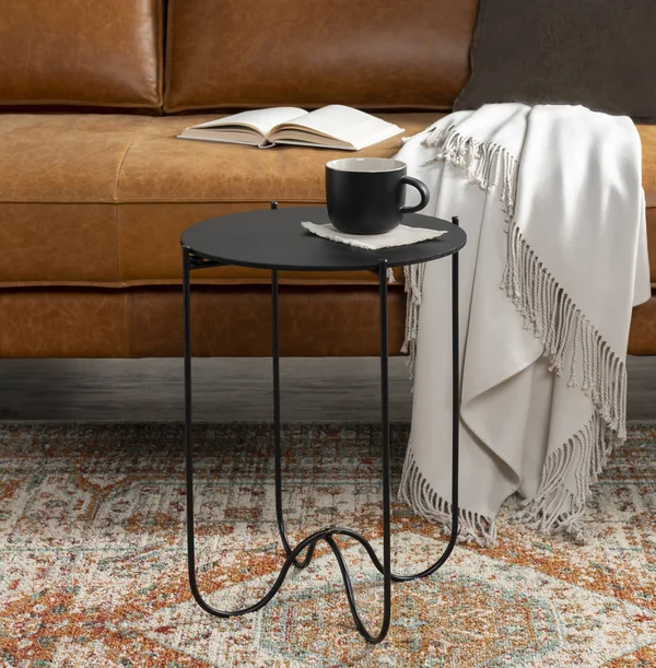 Handmade Home Modern BHS-0094446 Black Metal Side Table