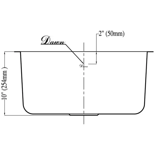 Dawn ASU105 Undermount Cresent Single Bowl Sink